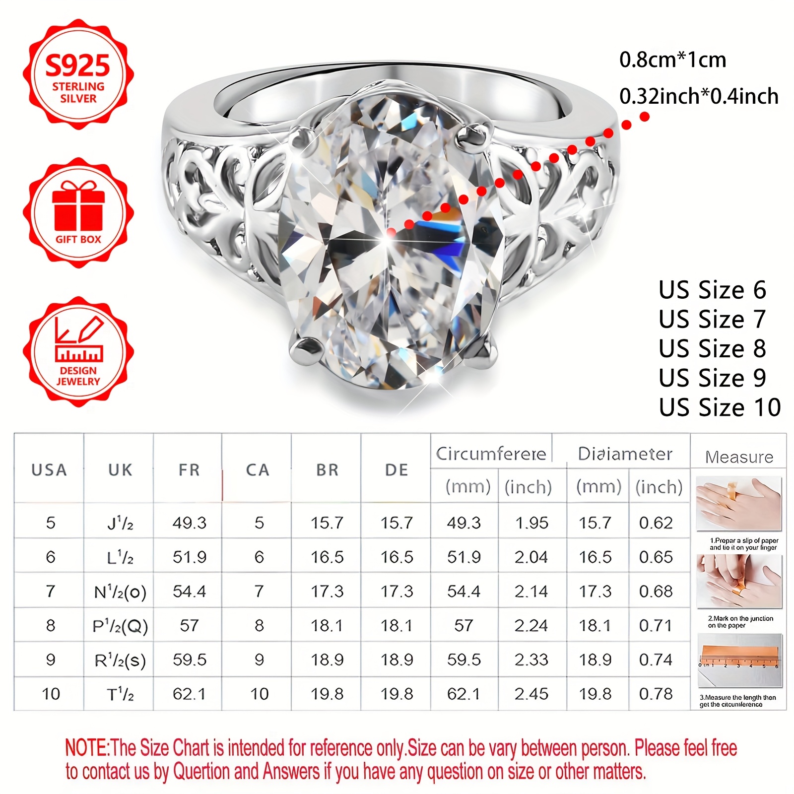 925 Silver Butterfly Ring with Zirconia - Ideal Gift for Her